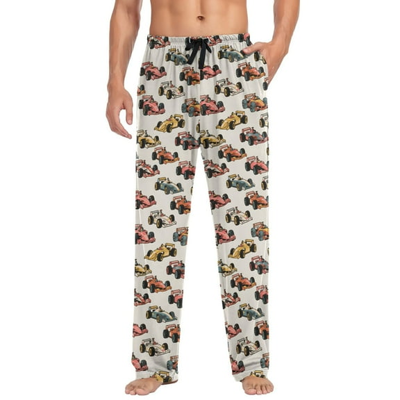 joogoo Men's Pajama Pants Racing Cars Soft Long Sleep Lounge Pjs Bottoms L