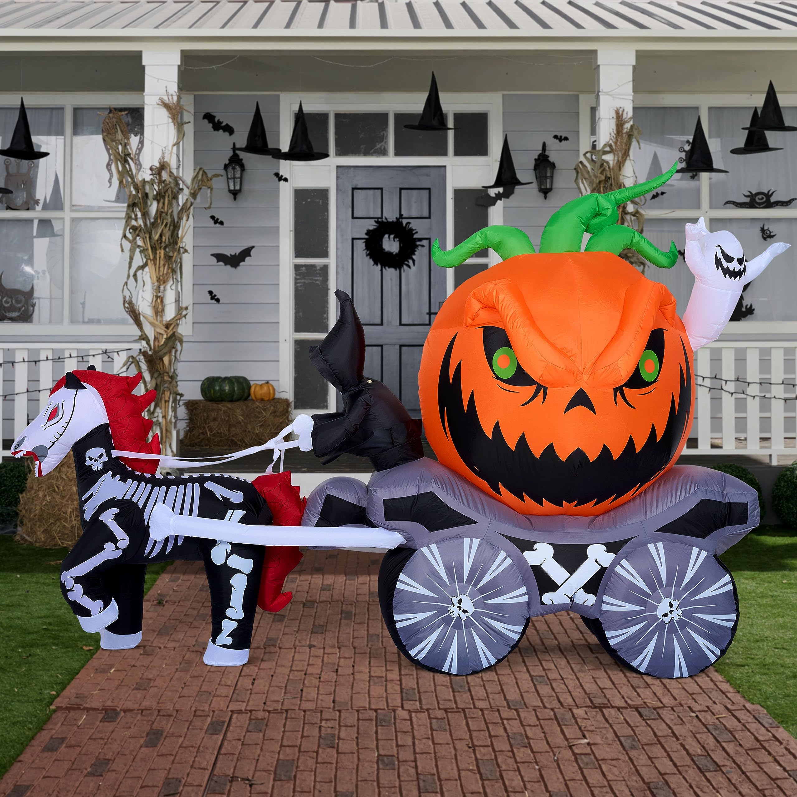Joyfy 8ft Halloween Pumpkin Carriage Inflatable with LEDs photo 8
