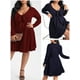 thumbnail image 4 of Vestido de manga larga para mujer Mini vestido con cuello en V y talla grande Romacci Vestido, 4 of 7