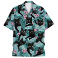 thumbnail image 2 of Hawaiian Shirts for Men Button Up Short Sleeve Turn Down Collar Shirt Funny Beach Summer Mint Green L, 2 of 3