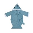 thumbnail image 2 of Albornoz con capucha para niños pequeños, baño con capucha, toalla con capucha bonita, talla única, tiburón azul Afortunado Sencillez, 2 of 5