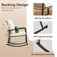 thumbnail image 4 of LAZZO 3 Pieces Patio Outdoor Conversation Set with Lumbar Pillows and  Coffee Table, PE Wicker Rocking Chairs with Beige Cushions, 4 of 8