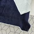 thumbnail image 3 of Cozy Tyme Lorraine Flannel Reversible Solid Sherpa Throw - Super Soft Solid Color 50"x 60" Navy, 3 of 10