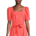 thumbnail image 6 of The Get Women's Short Sleeve Midi Dress with Puff Shoulders, 6 of 6