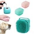 thumbnail image 4 of Bath Brush Scrubber Soft Silicone Pet Shower Grooming Shampoo Massage Dispenser For Short Long Haired Dogs And Cats (Blue+Pink), 4 of 7