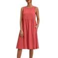 thumbnail image 2 of ClodeEU Women's Sleeveless Crew Neck Flowy Swing Dress,Casual Loose Fit Tunic Midi Dress with Pockets Red,Women's Plus XL, 2 of 8
