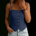 thumbnail image 3 of BUIGTTKLOP Womens Cotton Linen Cami Suit Vest Dressy Casual Button down Waistcoat Fitted Split Hem Summer Sleeveless Blazer Tops, 3 of 7