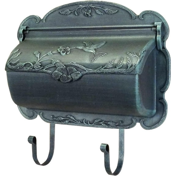 Hummingbird Horizontal Verdi Green Wall-Mounted Mailbox