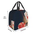 thumbnail image 5 of Horeoi Casino Poker Chips Pattern Lunch Bag for Work Picnic Travel Use Thermal Tote with Front Pocket for Women Men Students, 5 of 7
