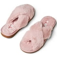 thumbnail image 4 of Alpine Swiss Women Fuzzy Fluffy Faux Fur Slippers Memory Foam Indoor House Shoes, 4 of 7