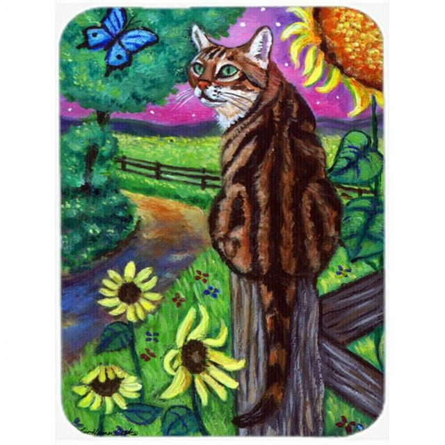 Carolines Treasures 7425LCB Bengal Cat Glass Cutting Board - Large