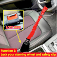 thumbnail image 2 of Red，Steering Wheel Lock Seat Belt Lock Security Anti-Theft Handbag Lock Fit Most Cars Vehicle SUV Golf Cart, 2 of 7