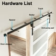 thumbnail image 3 of 48'' x 84'' 5-Lite Glass Sliding Barn Door White Primer Surface Solid Wood with Hardware Kit, 3 of 9