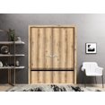 thumbnail image 3 of Solid French Double Doors 36 x 84 inches | Planum 0012 Oak with Frosted Glass | Wood Solid Panel Frame Trims | Closet Bedroom Sturdy Doors, 3 of 5