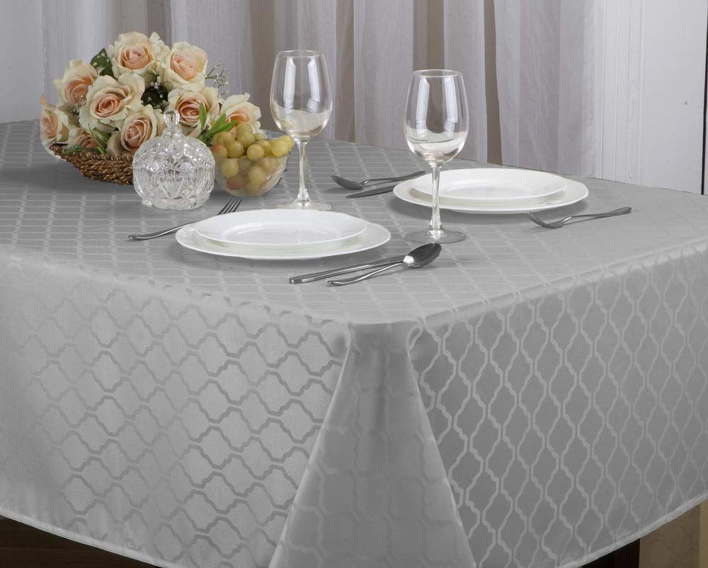 Mantel de tela Harriet Jacquard estampado decoración de mesa, 4 tamaños, 9 colores sólidos - Imagen 20 de 24