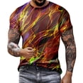 thumbnail image 2 of AOOCHASLIY Mens T-shirts Short Sleeve Clothes Men Trendy Casual 3D Digital Printing Sports Short Sleeve Summer Casual Tops, 2 of 5