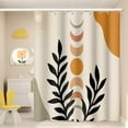 thumbnail image 2 of Bohemian Bathroom Shower Curtain Eucalyptus Leaves Moon Phase Boho Theme Bath Curtain with Hooks Waterproof Fabric Polyester Shower Curtain Modern Aesthetics Home Decorative, 72x72 Inch, 2 of 4