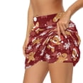 thumbnail image 4 of Yuyamidu Gingerbread Man Women's Tennis Skirts Red Christmas Golf Skorts High Waisted Skirts Soft Running Workout Skirt with Built in Shorts Size 2XL, 4 of 8