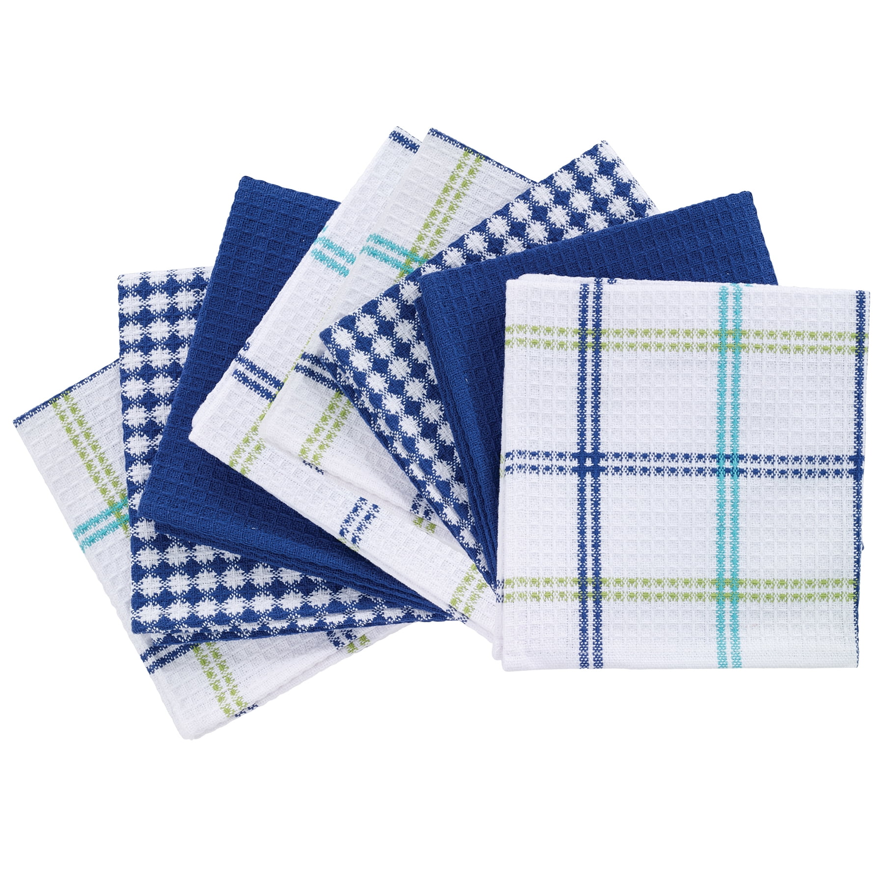 T-Fal Breeze Coordinating Flat Waffle Weave Cotton Dish Cloth Set of 8