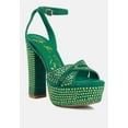 thumbnail image 2 of Bellini Heat-Set Diamante High Block Heel Sandals, 2 of 10