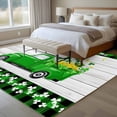 thumbnail image 4 of Large Area Rugs for Living Room Bedroom, St. Patrick's Day 8'x10' Rug Washable Carpet Runner Indoor Outdoor, Spring Lucky Grass Truck Gray Wood Plaid Non Slip Floor Mats Rug for Kitchen, Patio, 4 of 8