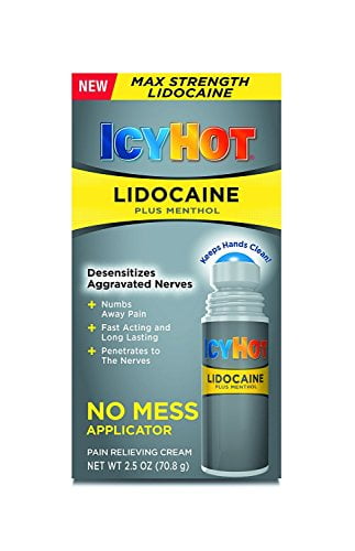 3 Pack IcyHot Lidocaine Plus Menthol No-Mess Pain Relief Applicator 2.5 Ounce Ea