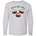 thumbnail image 3 of Inktastic Kawaii How I Roll Sushi Long Sleeve Youth T-Shirt, 3 of 5
