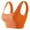 Orange, variant on XUNKUSGA Sports Bras for Women Casual Soild Color Yoga Tank Tops for Women Scoop Neck Strappy Sports Bra Comfortable Lightweight High Support Moulded Cup Workout Bra Orange