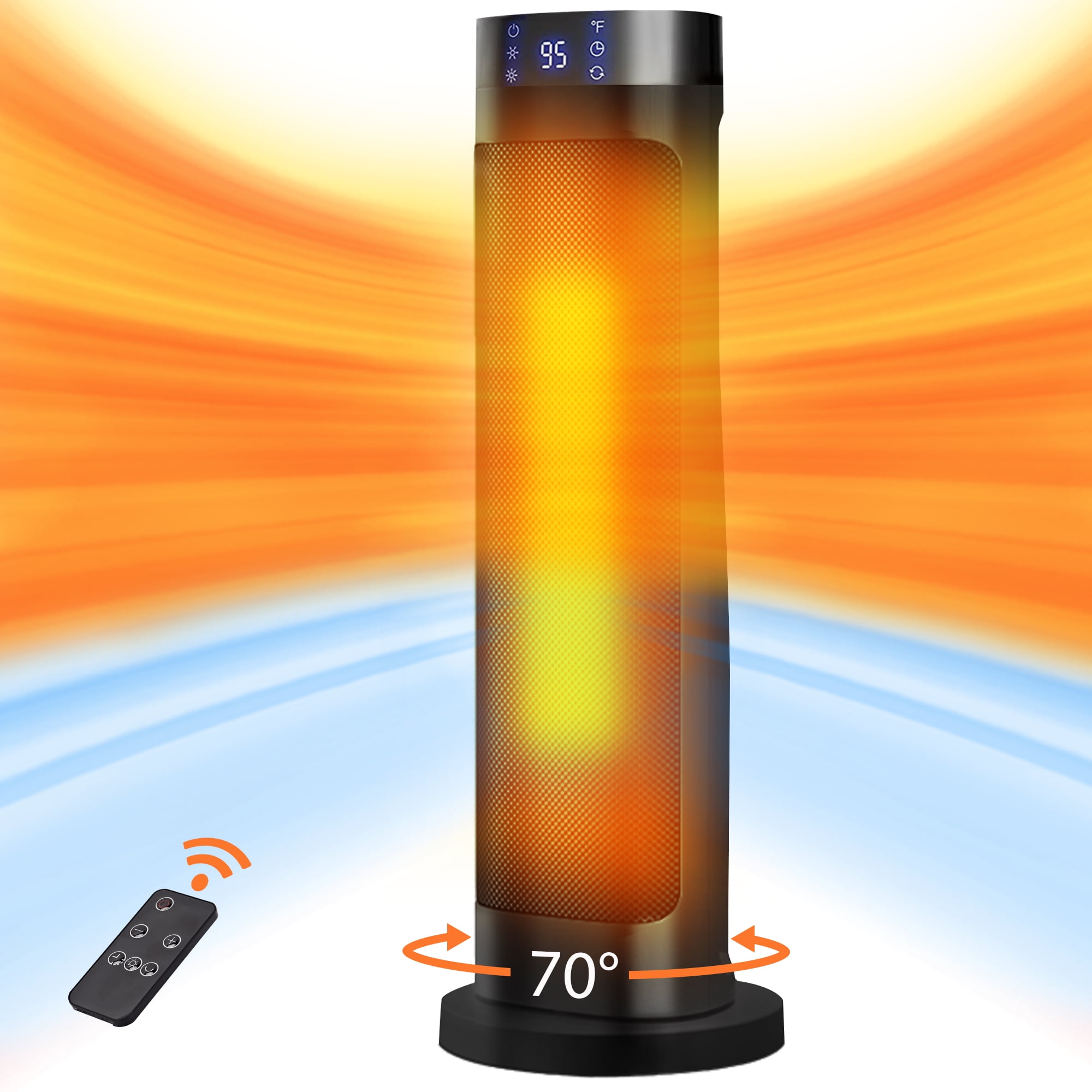 AKIRES 1500W Portable Electric Space Heater, 22″ Heater 70° Oscillating