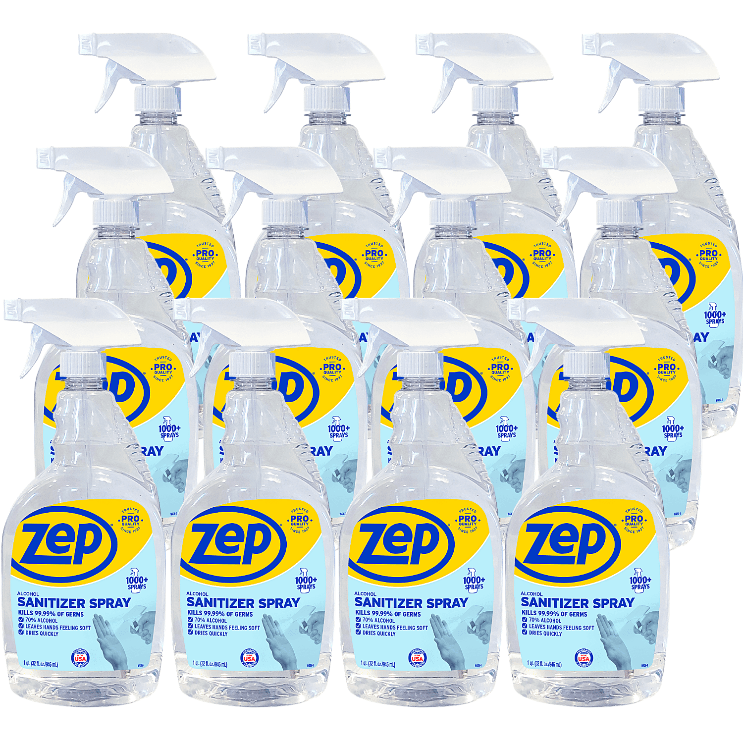 Zep Alcohol Sanitizer Spray 32 fl. oz. (Case of 12) Kills Germs