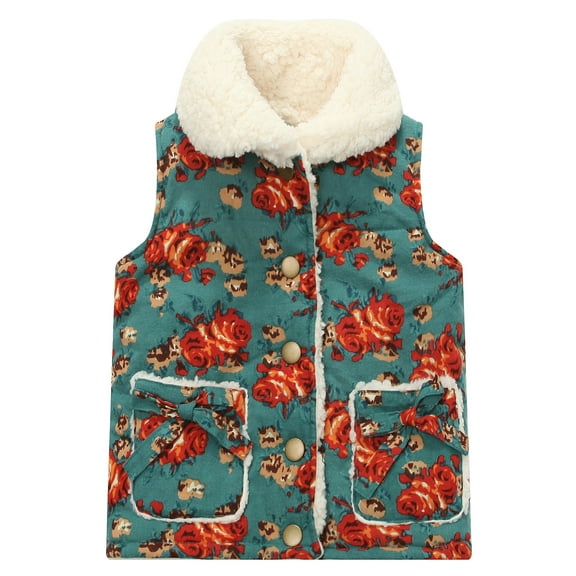 Richie House Girls' Light Weight Padding Vest with Sherpa Fleece Lining RH1241