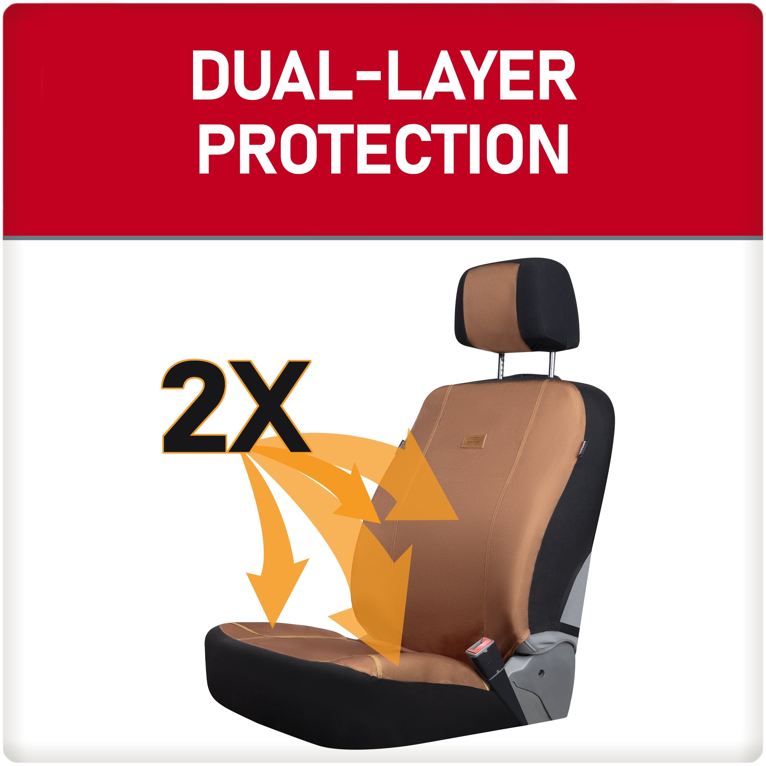 Genuine Dickies 1-Piece Brown Pro-Grade Heavy-Duty Truck Seat Cover