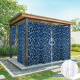 thumbnail image 4 of 1 Panel Outdoor Curtains for Patio Waterproof 54"x95" Blue Leopard Print Weatherproof Privacy Outsides Curtains, Vintage Abstract Animal Patterned Art Grommet Thermal Drapes for Cabana Porch Pergola, 4 of 8