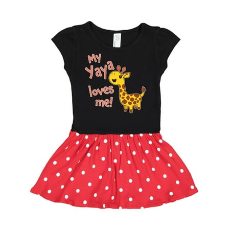 

Inktastic My Yaya Loves me- cute giraffe Gift Toddler Girl Dress