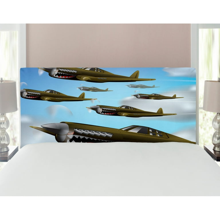 Airplane Headboard, Fighter Aircrafts up in Air Flight Machinery