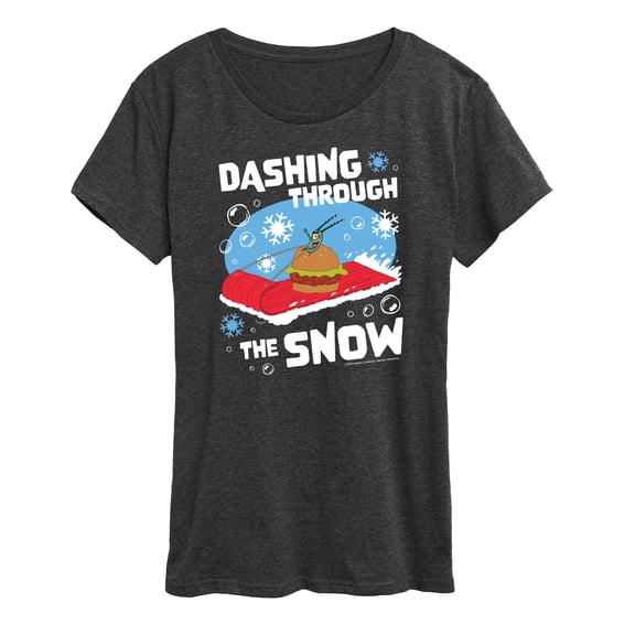 SpongeBob SquarePants - Dashing Through The Snow - Women's Lightweight French Terry Pullover