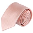 thumbnail image 2 of Jacob Alexander Men's Tone on Tone Corded 2.5 inch Width Slim Neck Tie - Peach, 2 of 8