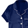 thumbnail image 5 of Chuancc Bride Pajamas Night Gown Women Down Pajamas Set 2 Piece Outfits Comfy Tops With Shorts Sleepwear Summer LoungewearSilk Pajamas for Women Set Blue S Clearance！, 5 of 6