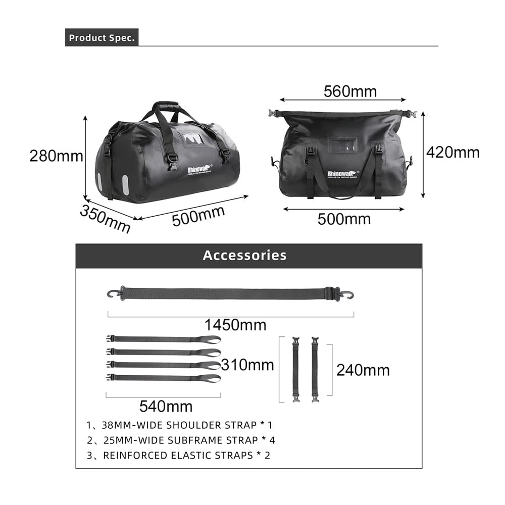 Motorcycle Rearseat Bag 45L Large Capacity Motorcycle Bag