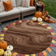 thumbnail image 4 of Brown Wave Wood Grain Washable Round Area Rug 5 ft, Farmhouse Plants Annual Rings Texture, Soft Non Slip Rugs Stain Repellent Indoor Felt Carpet for Living Dining Room Bedroom Home Office, 4 of 9