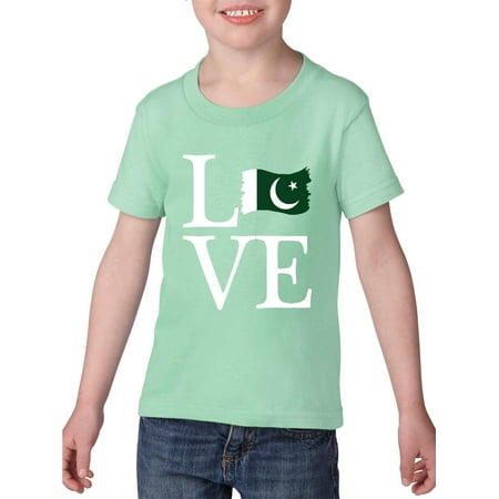 Pakistani Clothes - Love Pakistan Heavy Cotton Toddler Kids T-Shirt Tee Clothing