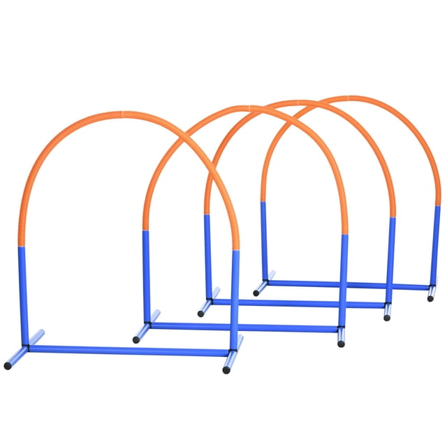 Blue Dog Agility Training Set - 4 PCS Obstacle Course for Backyard Fun & Senior Dogs - PE & ABS Construction - 34.6" L x 25.2" W x 37.4" H