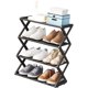 thumbnail image 4 of Zapatero plegable de 4 niveles para ahorrar espacio, organizador de zapatos para armario, pasillo, entrada, dormitorio (negro), 4 of 4