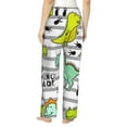 thumbnail image 3 of Sigee Funny Dinosaurs on Stripes Print Women's Soft Pajama Pants - Breathable and Comfortable Lounge Sleep Bottoms with Elastic Waistband and Pockets-X-Large, 3 of 9