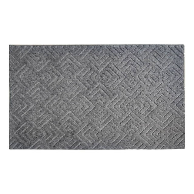Tapete Para Pie De Cama Unimat Tipo Cola De Conejo Gris, 60 x 100 cm