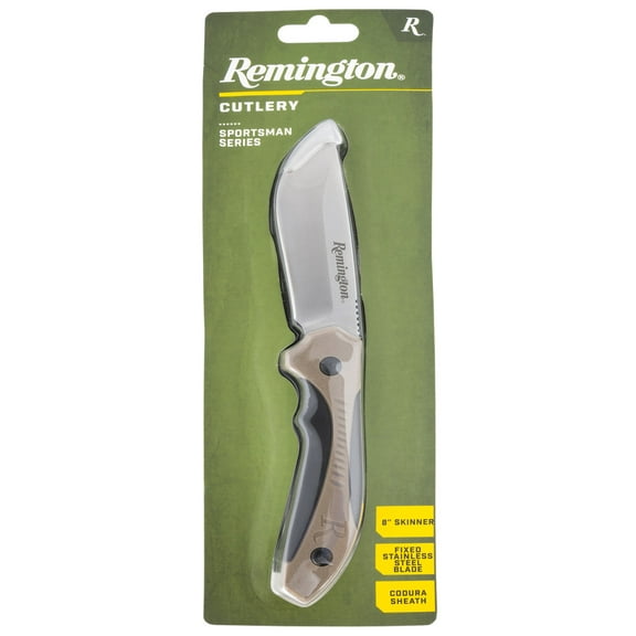Remington Sportsman 8in Skinner Fixed Blade Knife, 440 Stainless Steel, V-Flat S