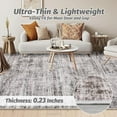 thumbnail image 3 of 4x6 Neutral Area Rug Washable Soft Vintage Distressed Bedroom Rug Foldable Thin Indoor Floor Carpet Retro Non-Slip Farmhouse Throw Rugs for Living Room Dining Room Taupe, 3 of 5