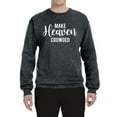 thumbnail image 2 of Wild Bobby Make Heaven Crowded Inspirational/Christian Unisex Crewneck Graphic Sweatshirt, Heather Black, Large, 2 of 5