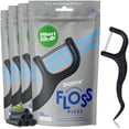 thumbnail image 4 of Eco-Friendly Dual-Thread Dental Floss Picks (200ct) - Flossers Made with Straw Wheat Blend, Natural Teeth Whitening, Tooth Pick Stick for Adults, Activated Bamboo Charcoal Floss Thread, 4 of 4