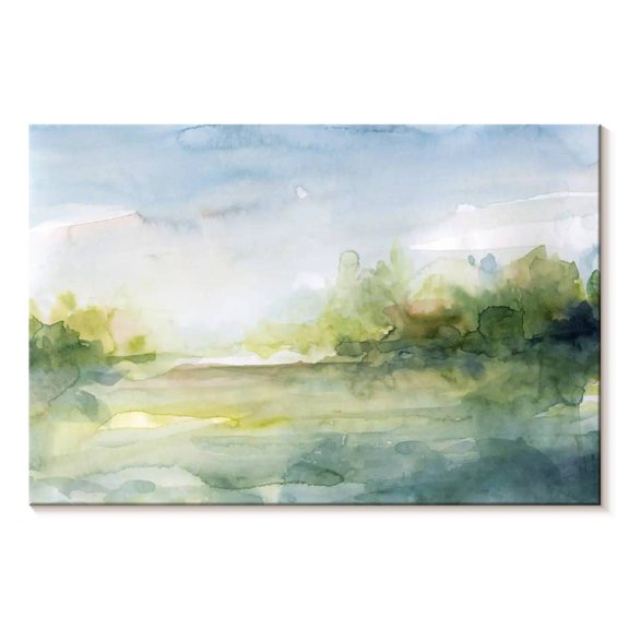 Elephant Stock Clear Day Wall Art - Horizontal Canvas Wall Art - Living Room Wall Decor - Abstract Canvas - Blue And Gray Decor By Carol Robinson - 39" x 26"